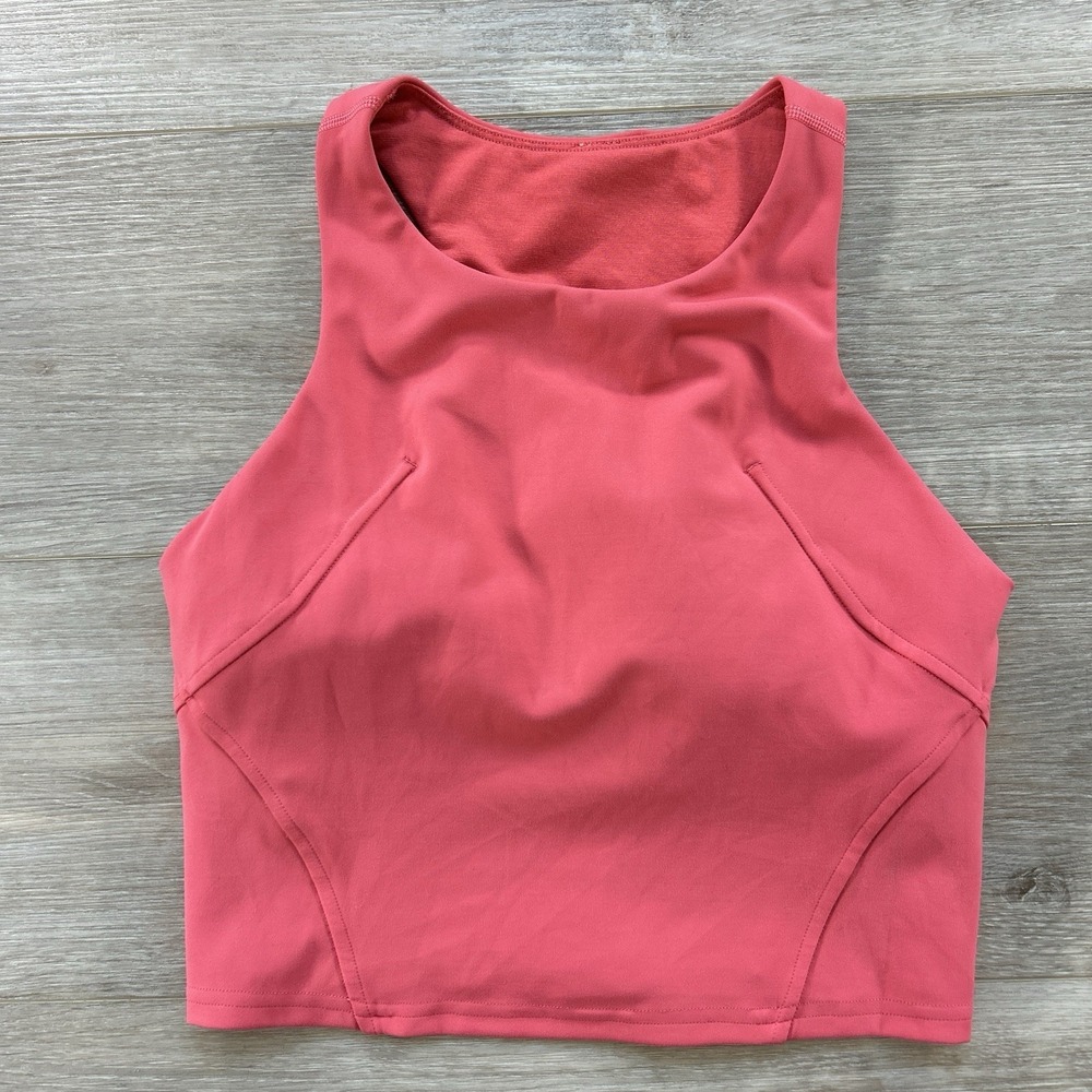 Lululemon Size 4 Align High-Neck Coral Tank Top Light Support Cropped Bra‎